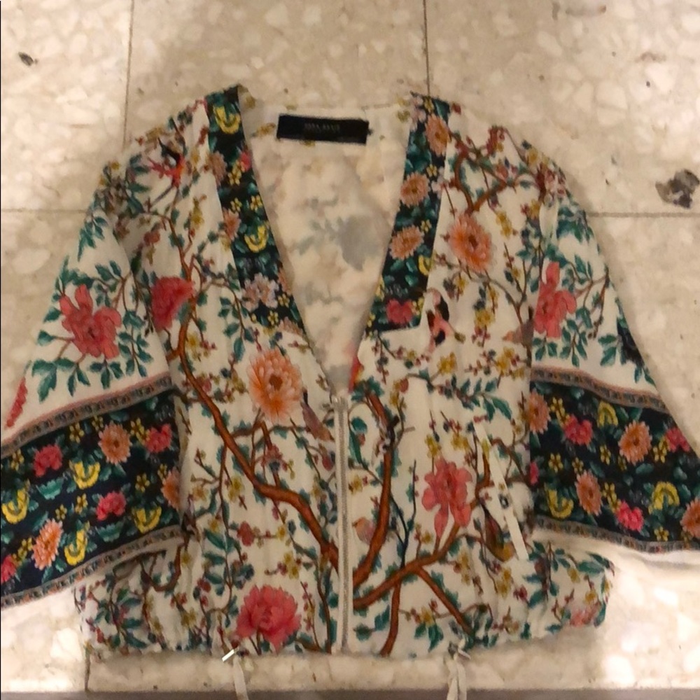 Zara colorful flowers and birds detailed size S.